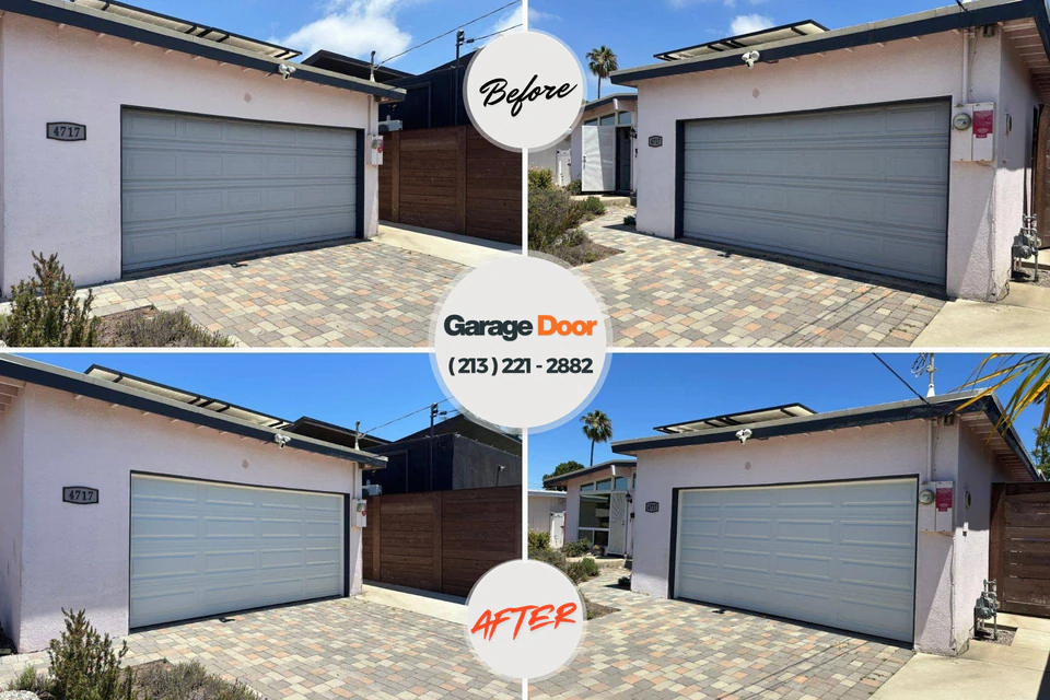 Before and after: garage door repair Lake Telemark, NJ